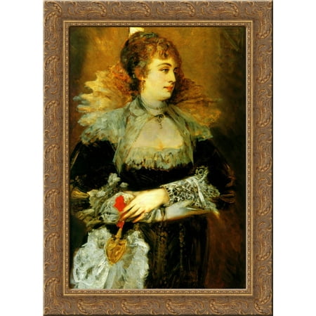 Hanna Klinkosch 19x24 Gold Ornate Wood Framed Canvas Art by Makart, Hans