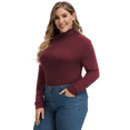 thumbnail image 1 of Hanna Nikole Women Plus Size Basic Mock Neck Slim Fitted Long Sleeve Pullovers Tee Tops (16W-24W), 1 of 7
