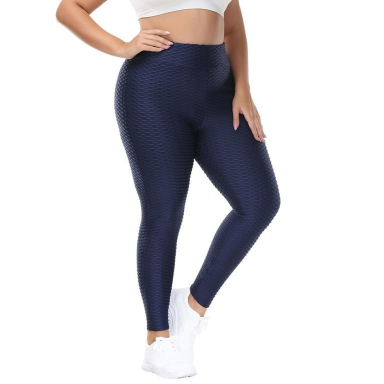 Hanna Nikole Women Plus Size High Waist Yoga Leggings Texrured