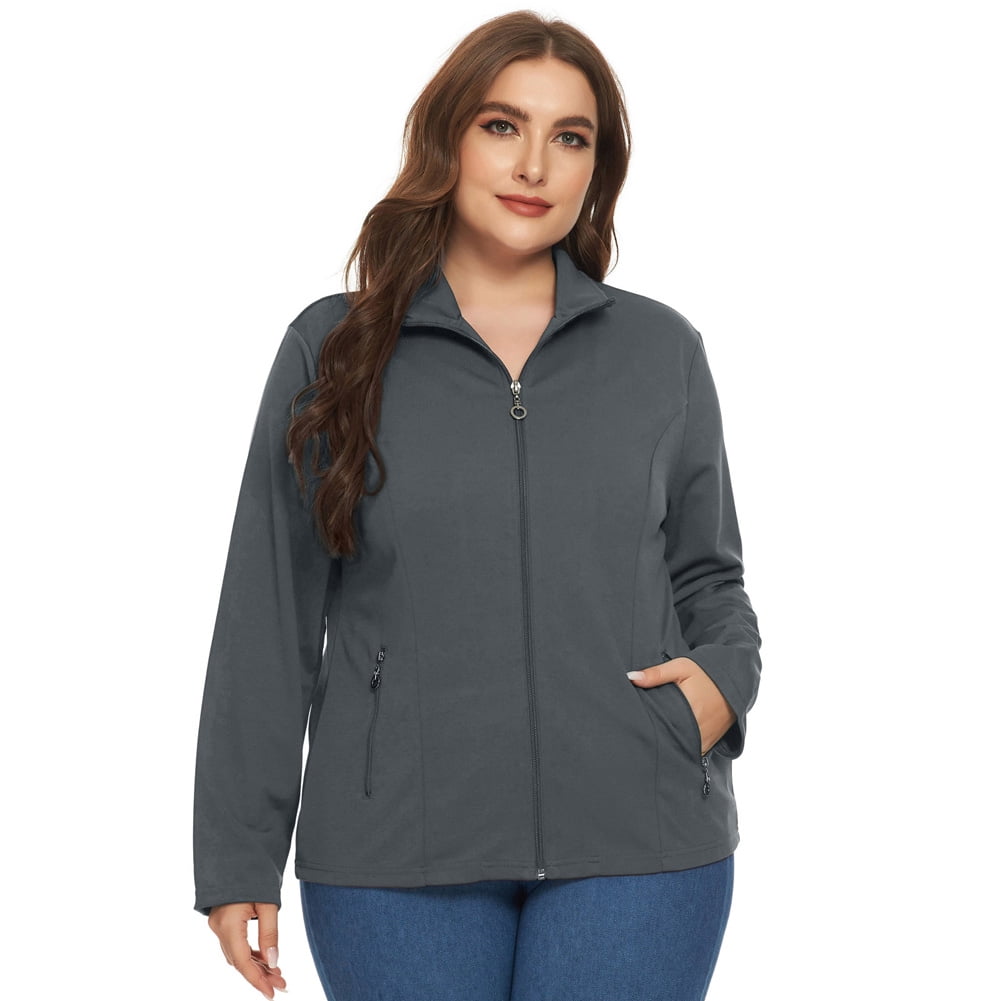 Hanna Nikole Women Plus Size Running Jackets Lightweight Full Zip Up Slim  Fit Workout Sports Jacket - Walmart.com