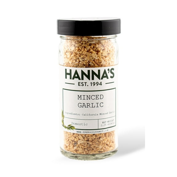 Hanna's California Garlic Minced, 4 fl oz Glass Jar