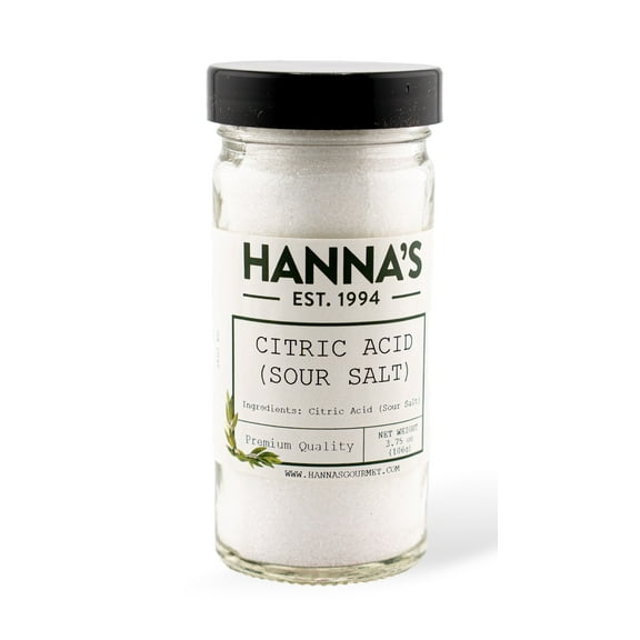 Hanna's Citric Acid/ Sour Salt, 4 fl oz Glass Jar