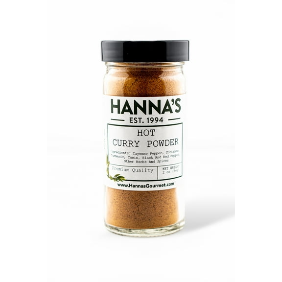 Hanna's Curry Powder (Hot), 4 fl oz Glass Jar