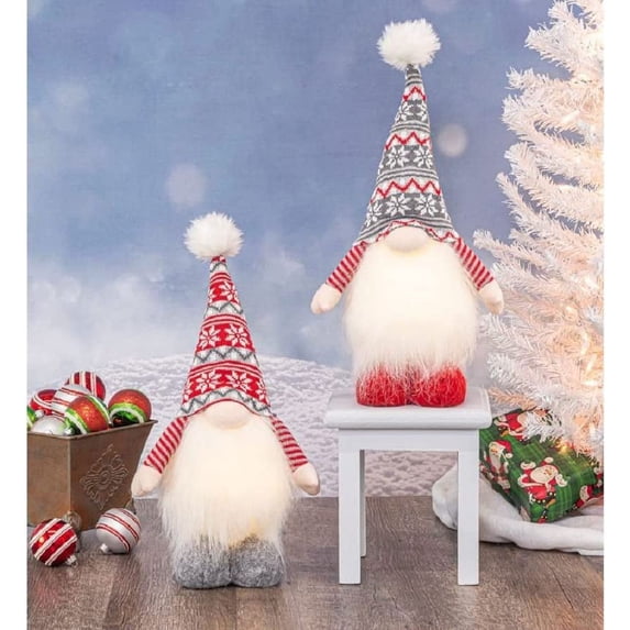 Hanna’s Handiworks Arctic Gnome Stander With Lights Set Of 2 Assortment Small