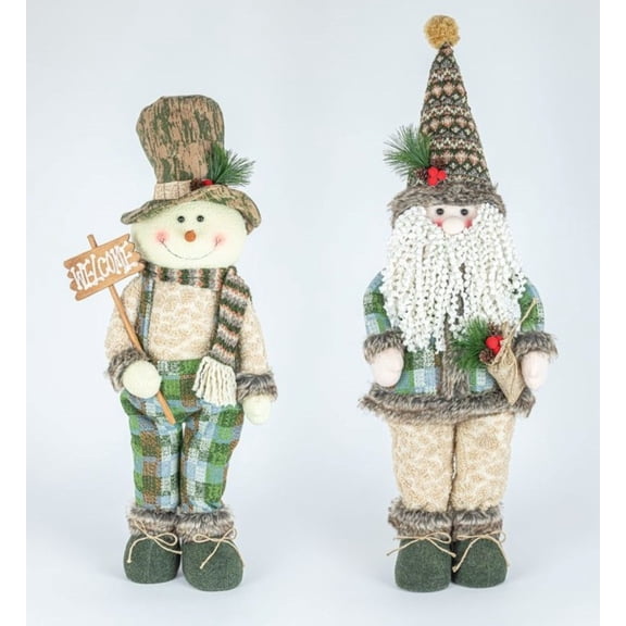 Hanna's Handiworks Camo Santa Snowman Stander Large, Set of 2 Assortment