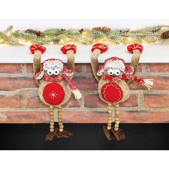 Hanna's Handiworks Owls Deco, Set of 2 Brown Owl Plush Shelf Hangers