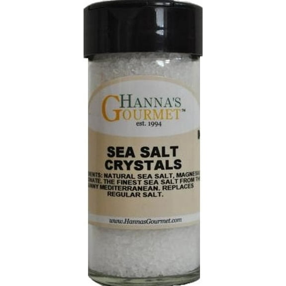 Hanna's Sea Salt Crystals, 4 fl oz Glass Jar