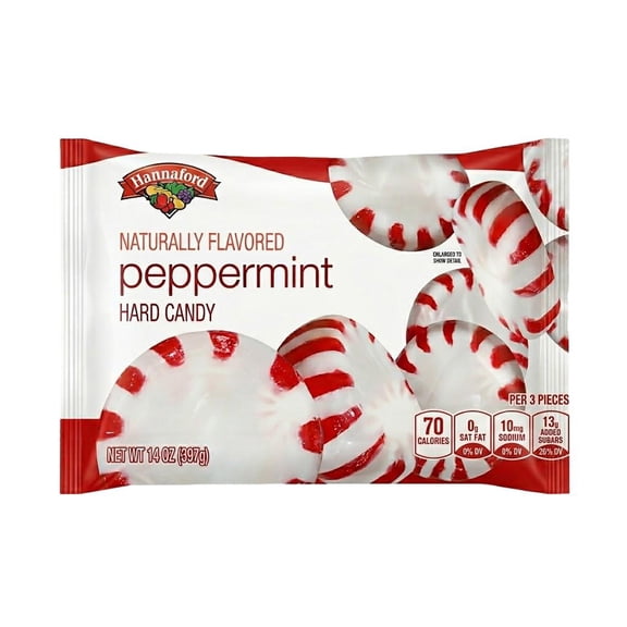 Hannaford Peppermint Hard Candy, 14 oz Bag