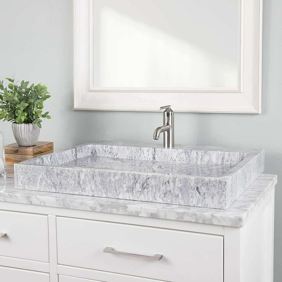 Hannah 30 Inch Marble Rectangular Vessel Sink