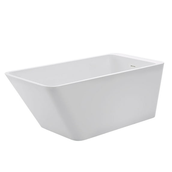 Hannah 59 Inch Acrylic Contemporary Freestanding Bathtub - No Faucet Drillings