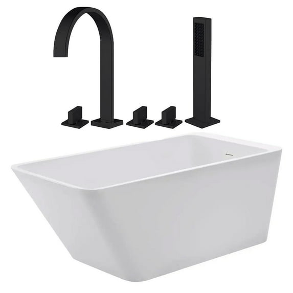 Hannah 67 Inch Acrylic Contemporary Freestanding Bathtub Package
