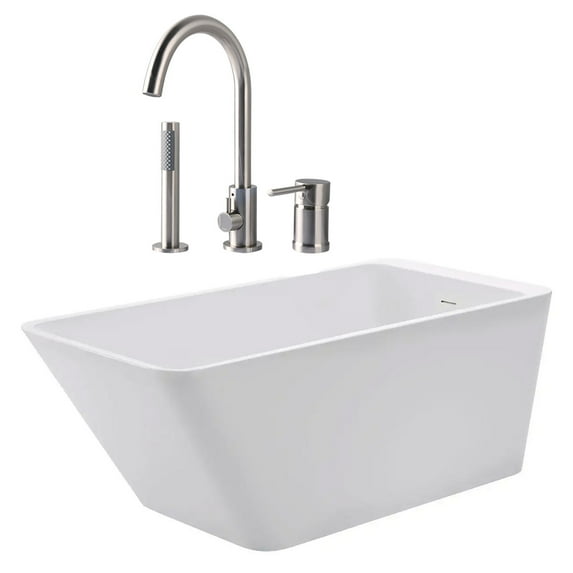 Hannah 67 Inch Acrylic Contemporary Freestanding Bathtub Package