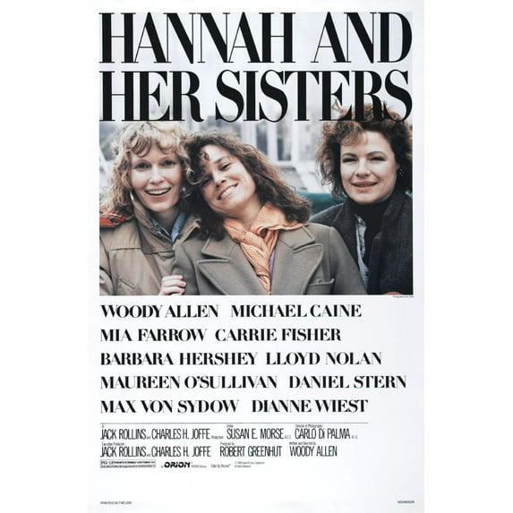 Hannah And Her Sisters Movie Poster 16"x24" Poster Medium Art Poster 16x24 Square Adults Western Graphic