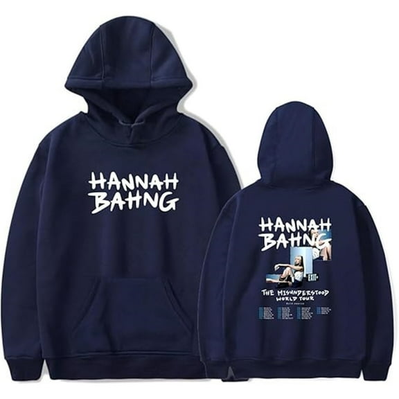 Hannah Bahng Merch The Misunderstood Tour 2025 Hoodie, Unisex, Stylish Long-Sleeved Casual Sweatshirt,M,Navy