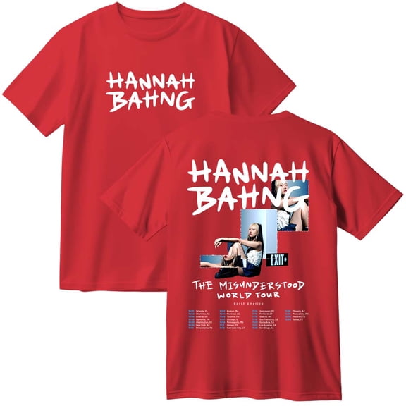 Hannah Bahng The Misunderstood Tour 2025 Cotton T-Shirt Women Men Fashion Crewneck Short Sleeve Tee