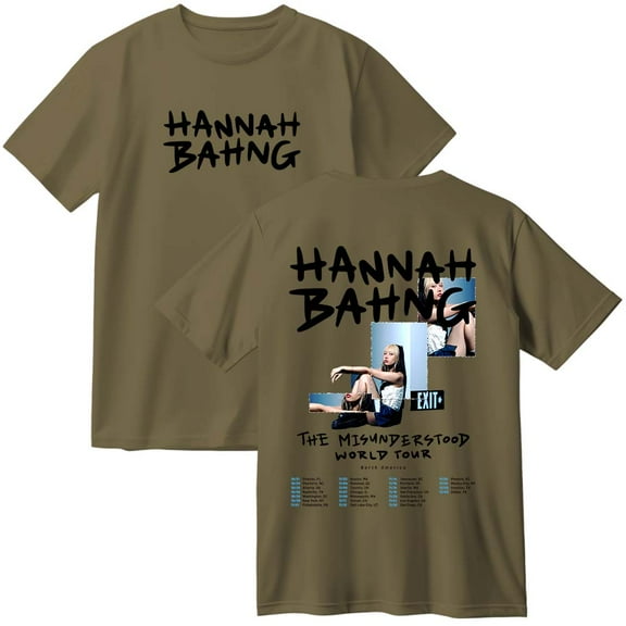 Hannah Bahng The Misunderstood Tour 2025 Cotton T-Shirt Women Men Fashion Crewneck Short Sleeve Tee