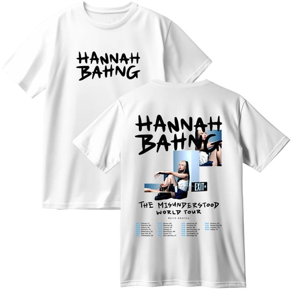 Hannah Bahng The Misunderstood Tour 2025 Cotton T-Shirt Women Men Fashion Crewneck Short Sleeve Tee