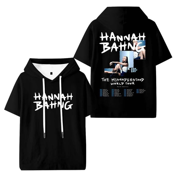 Hannah Bahng The Misunderstood Tour 2025 Hooded T-Shirts Women Men Short Sleeve Tee Casual Fashion Clothes