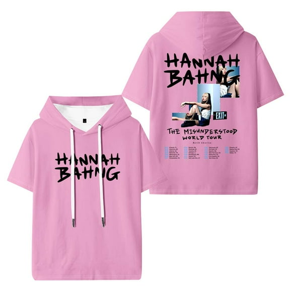Hannah Bahng The Misunderstood Tour 2025 Hooded T-Shirts Women Men Short Sleeve Tee Casual Fashion Clothes