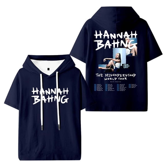 Hannah Bahng The Misunderstood Tour 2025 Hooded T-Shirts Women Men Short Sleeve Tee Casual Fashion Clothes