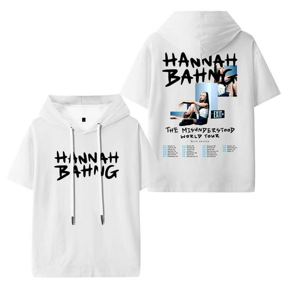 Hannah Bahng The Misunderstood Tour 2025 Hooded T-Shirts Women Men Short Sleeve Tee Casual Fashion Clothes