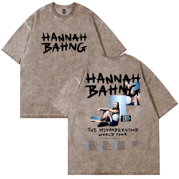 Hannah Bahng The Misunderstood Tour 2025 T-Shirt Cotton Wash Tee Women Men Short Sleeve Casual Crewneck Tee