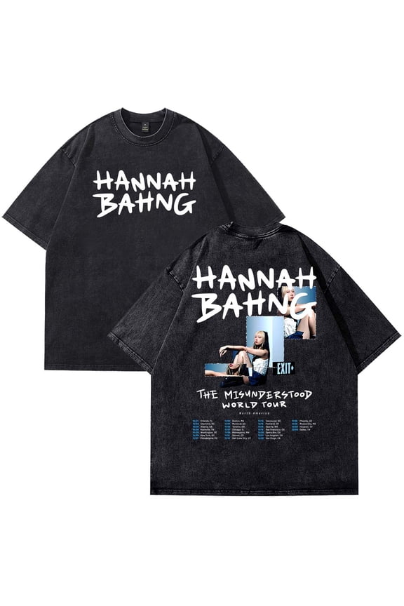 Hannah Bahng The Misunderstood Tour 2025 T-Shirt Cotton Wash Tee Women Men Short Sleeve Casual Crewneck Tee