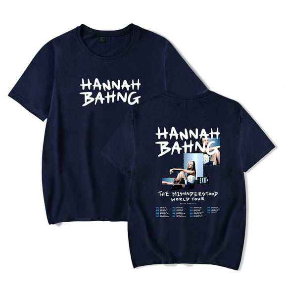 Hannah Bahng The Misunderstood Tour 2025 T-Shirt Women Men Casual Crewneck Short Sleeve Fashion Tee