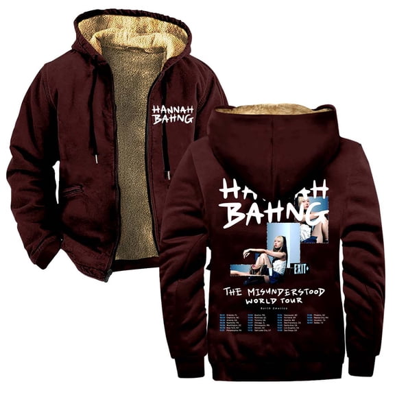 Hannah Bahng The Misunderstood Tour 2025 Zipper Hoodies Women Men Jacket Parkas Long Sleeve Fashion Streetwear Coat