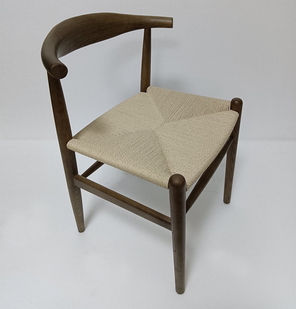 Hannah Mid-Century Walnut & Natural Cord Dining Chair