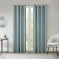 thumbnail image 1 of Hannah Crinkle Textured Microfiber Curtain Panel 52" x 63" in Blue, 1 of 6