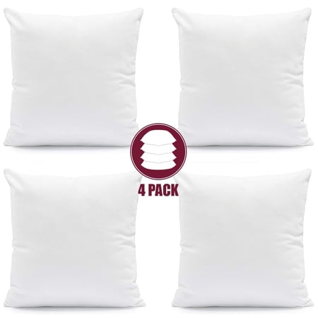 Lux Decor 14x14 Throw Pillow Inserts - Set of 4 Square Pillow Forms - Soft Decorative Pillows for Couch, Sofa & Bed - Indoor Fluffy Cushion Stuffers - White price history and forecast - Lux Decor Collection CUSHON_14X14_4P