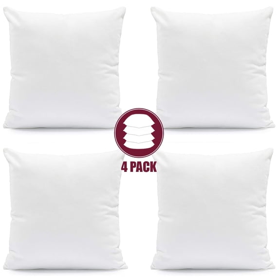 Lux Decor Collection Decorative Throw Pillows Insert- Microfiber Square Pillow for Couch - Outdoor & Indoor Throw Pillow Cushions 14" x 14" Set of 4