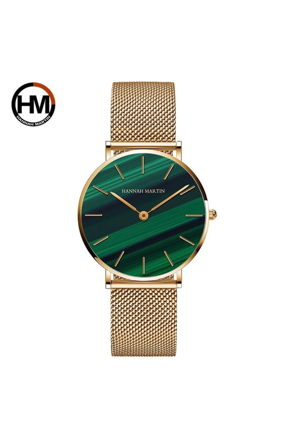 high quality luxury women's watch fashion green malachite texture waterproof quartz watches for women dropshipping