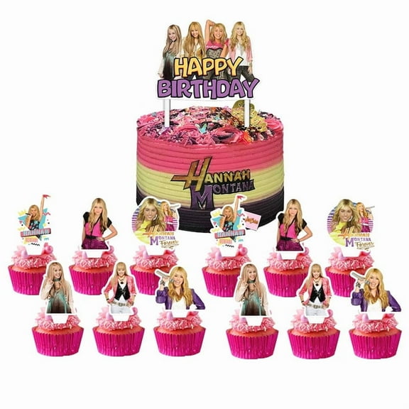Hannah Montana Cake Topper CupcakeS Set Birthday Party Supplies Decoration Decor Kit