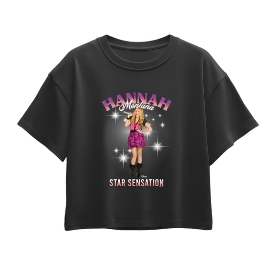 Hannah Montana - In The Spotlight Girls' Short Sleeve Boxy Graphic T-Shirt