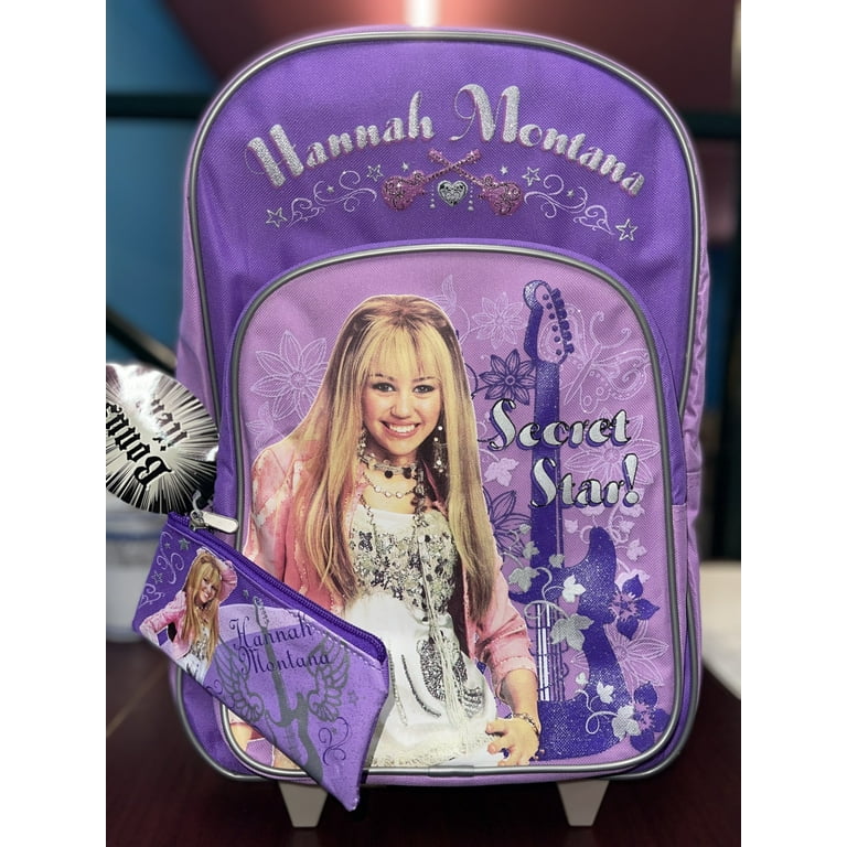 Hannah Montana Secret Star Rolling Backpack w Matching Coin Purse 15