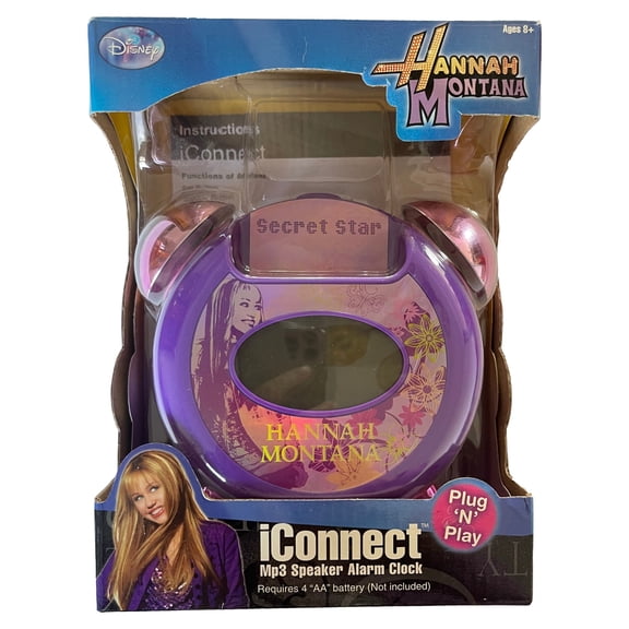 Hannah Montana iConnect MP3 iPod Zune Blackberry Speaker Alarm Clock Plug N Play