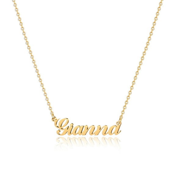 Hannah Name Necklace, 18K Gold Filled Custom Name Necklace Personalized Necklace for Women Girls Kids