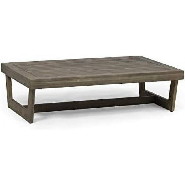 Hannah Outdoor Acacia Wood Coffee Table Gray