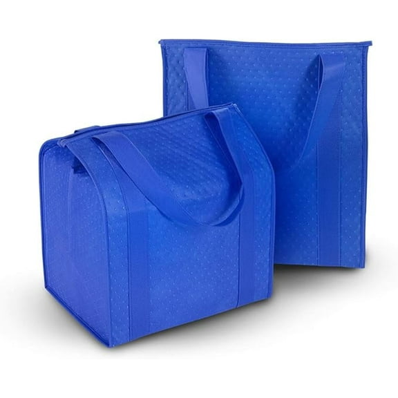Hannah Smart Large Capacity Heavy Duty Insulated Shopping Bag (2, Blue)