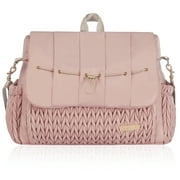 Hannah & Sophia Belle Convertible Baby Diaper Backpack & Messenger Bag Pink