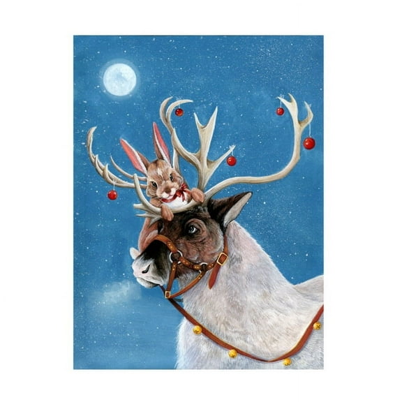 Hannah Spiegleman 'Christmas Reindeer' Canvas Art