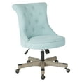 thumbnail image 1 of Hannah Tufted Office Chair in Mint Blue Fabric with Grey Wood Base, 1 of 6