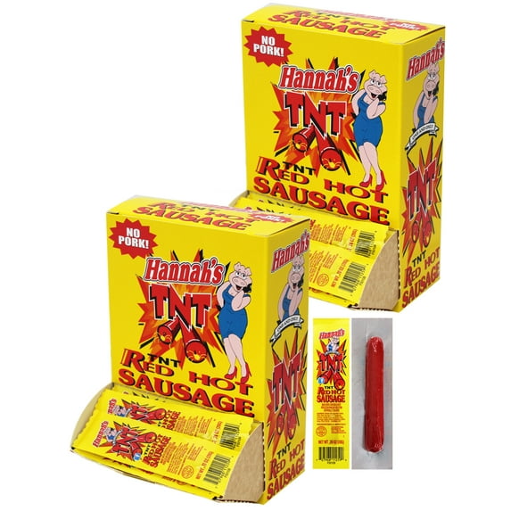 Hannah's 0.7oz TNT Red Hot Sausages (No Pork) 50-ct Boxes - 2 Boxes