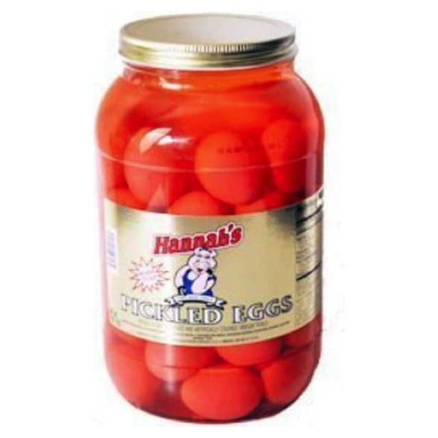 Hannah's Delicious Pickled Red Eggs, 46 Count in One Gallon Jar