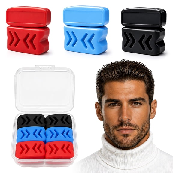 HannahCart Jaw Exerciser Set, 6 Pack Jawline & Chewing Exerciser with 3 Resistance Levels, Silicone Jaw Trainer for Facial Exercise & Jaw Workout Tool, Men & Women