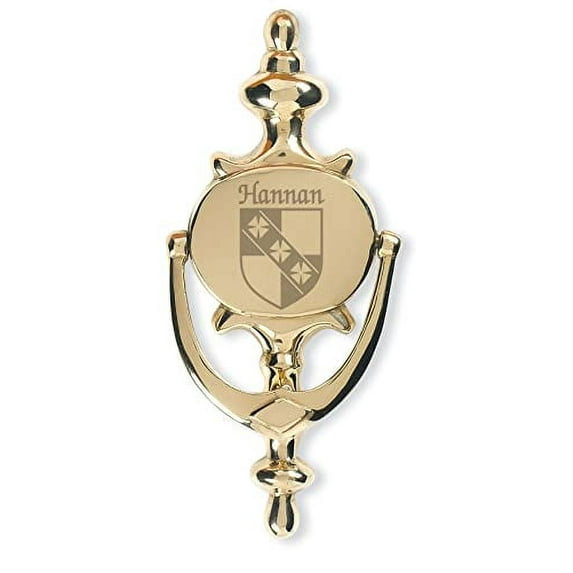 Hannan Irish Coat of Arms Brass Door Knocker
