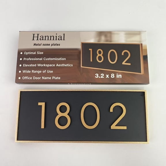 Hannial Metal name plates,Personalized Door Name Plate with Aluminium Signs Holder - Customized Office name plate for Wall