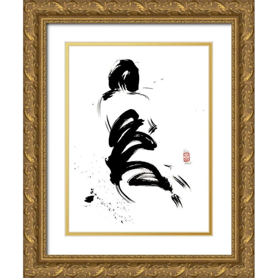 Hanniet, Marc 25x32 Gold Ornate Wood Framed with Double Matting Museum Art Print Titled - L imminence du desir